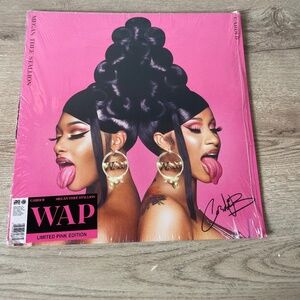 CARDI B OFFICIAL SIGNED AUTOGRAPHED WAP PINK 12" VINYL MEGAN THEE STALLION